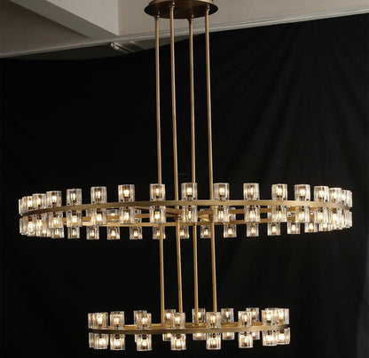 Arcachon Crystal 2-Tier Round Chandelier 60“-Nobipets