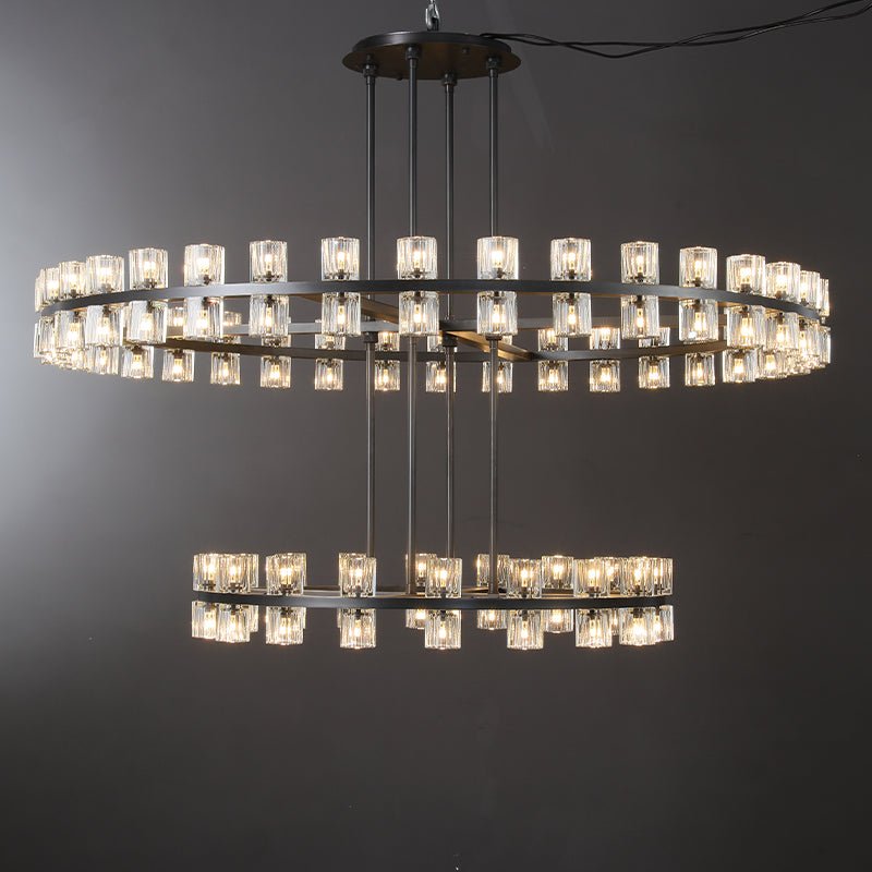 Arcachon Crystal 2-Tier Round Chandelier 60“-Nobipets