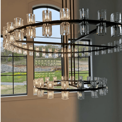 Arcachon Crystal 2-Tier Round Chandelier 60“-Nobipets