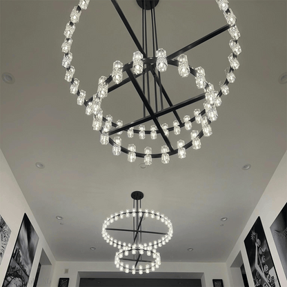 Arcachon Crystal 2-Tier Round Chandelier 60“-Nobipets