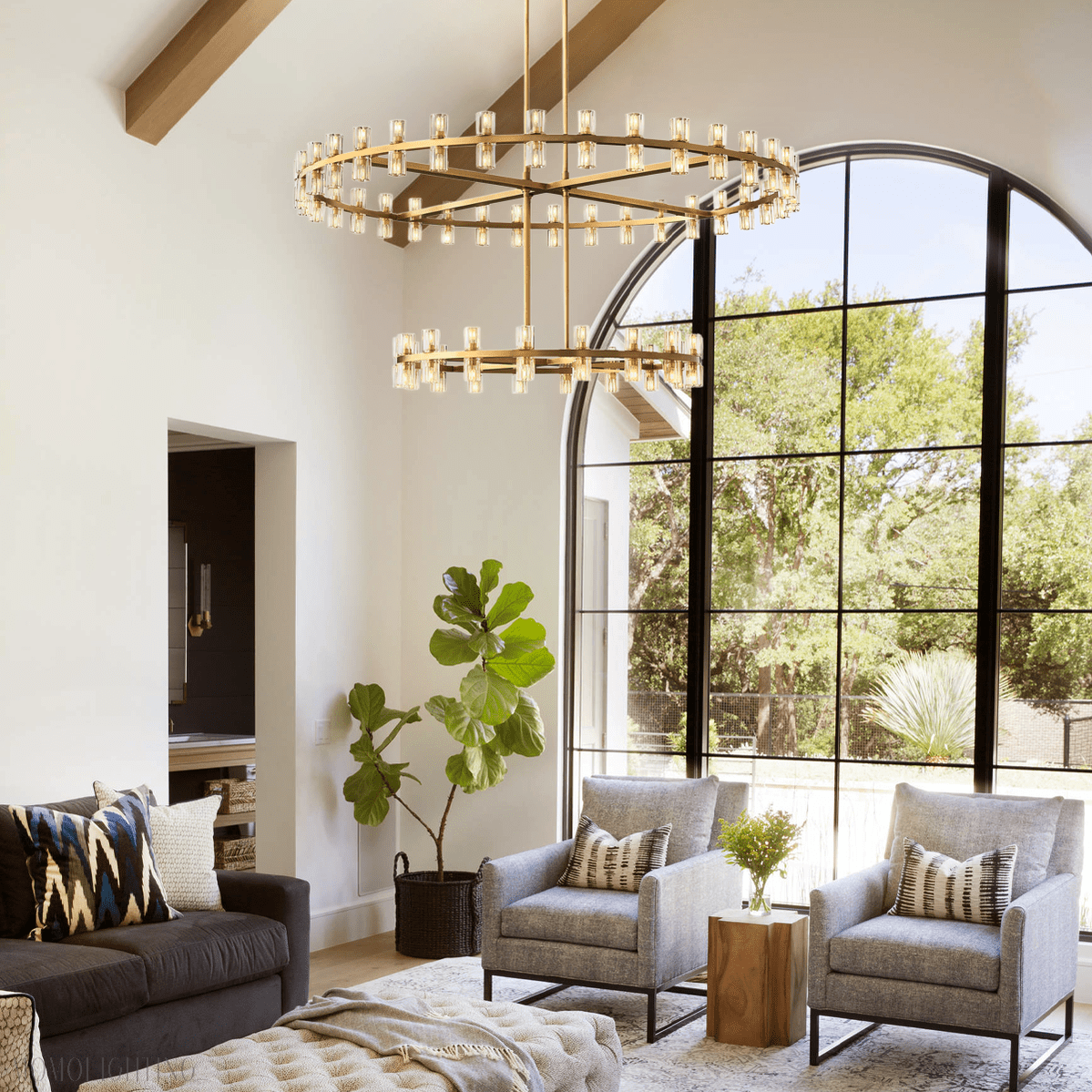 Arcachon Crystal 2-Tier Round Chandelier 60“-Nobipets