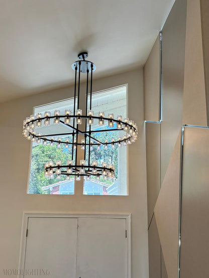 Arcachon Crystal 2-Tier Round Chandelier 60“-Nobipets