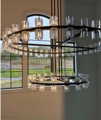 Arcachon Crystal 2-Tier Round Chandelier 60“-Nobipets