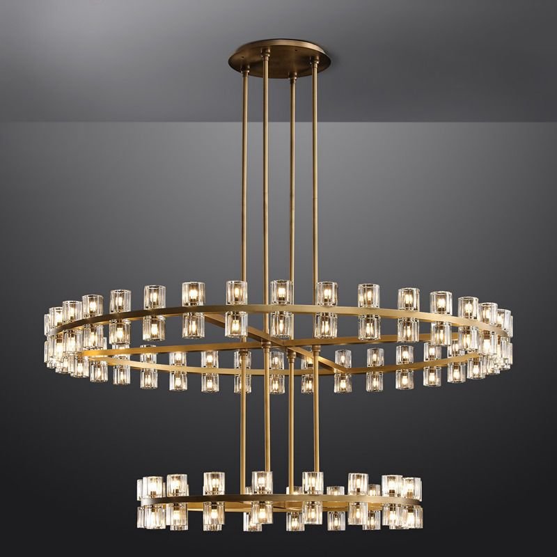 Arcachon Crystal 2-Tier Round Chandelier 60“-Nobipets
