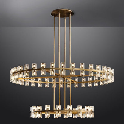 Arcachon Crystal 2-Tier Round Chandelier 60“-Nobipets
