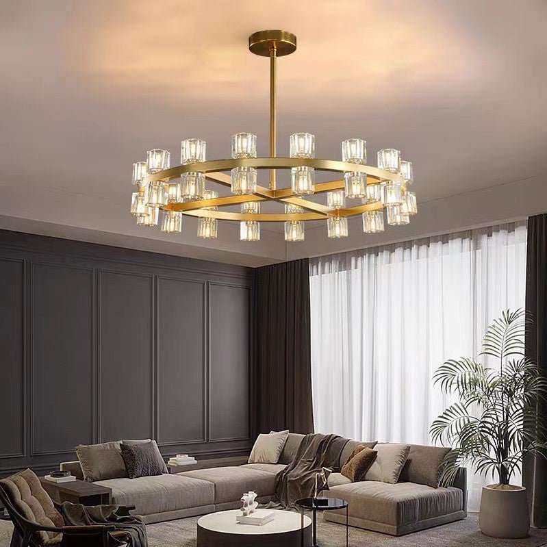 Arcachon Crystal Round Chandelier 36"-Nobipets