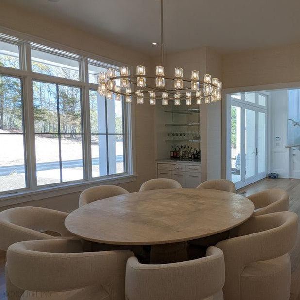 Arcachon Crystal Round Chandelier 36"-Nobipets