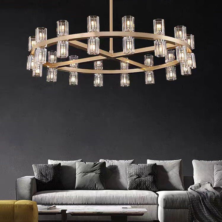 Arcachon Crystal Round Chandelier 36"-Nobipets