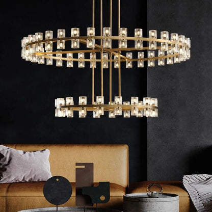 Arcachon Round Crystal Chandelier-Nobipets
