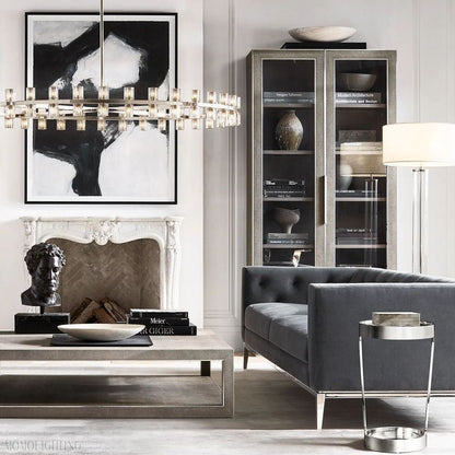 Arcachon Round Crystal Chandelier-Nobipets