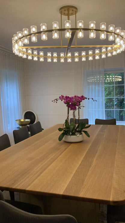 Arcachon Round Crystal Chandelier-Nobipets