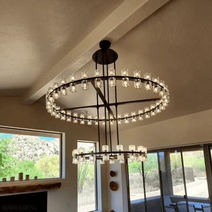 Arcachon Round Crystal Chandelier-Nobipets