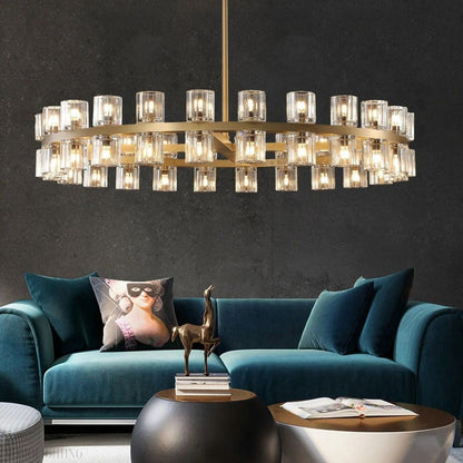 Arcachon Round Crystal Chandelier-Nobipets