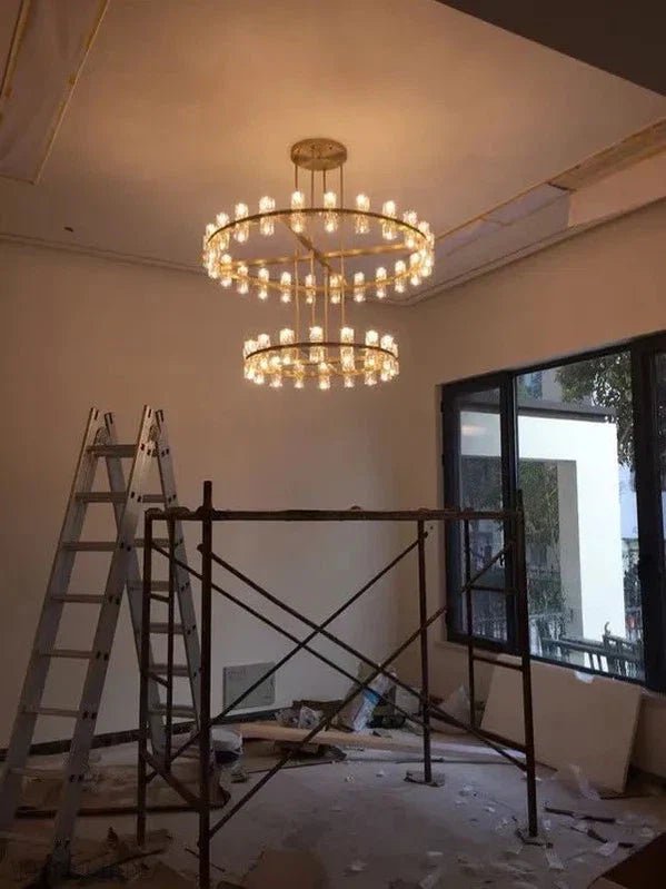 Arcachon Round Crystal Chandelier-Nobipets