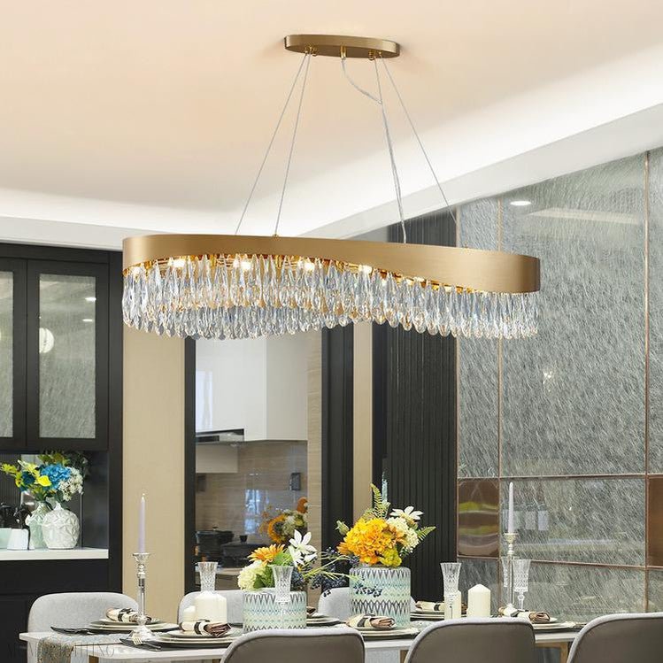 Arian Oval Crystal Chandelier-Nobipets