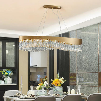 Arian Oval Crystal Chandelier-Nobipets