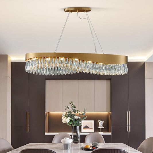 Arian Oval Crystal Chandelier-Nobipets