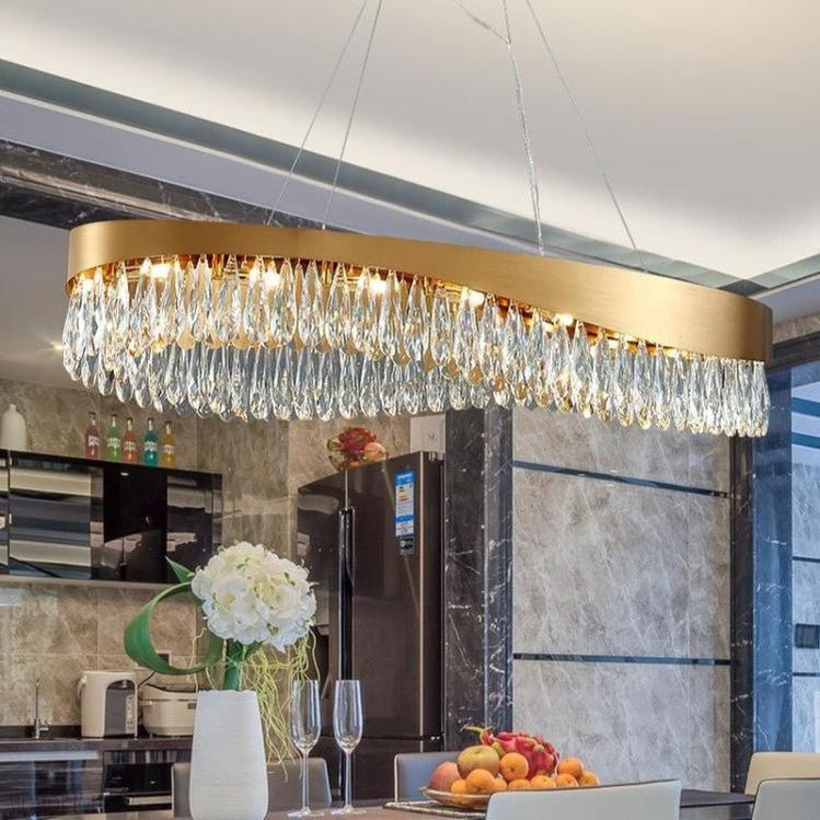 Arian Oval Crystal Chandelier-Nobipets