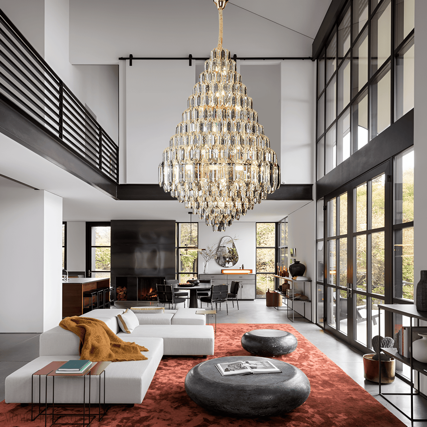 Ariana Somke And Clear Crystal Chandelier-Nobipets