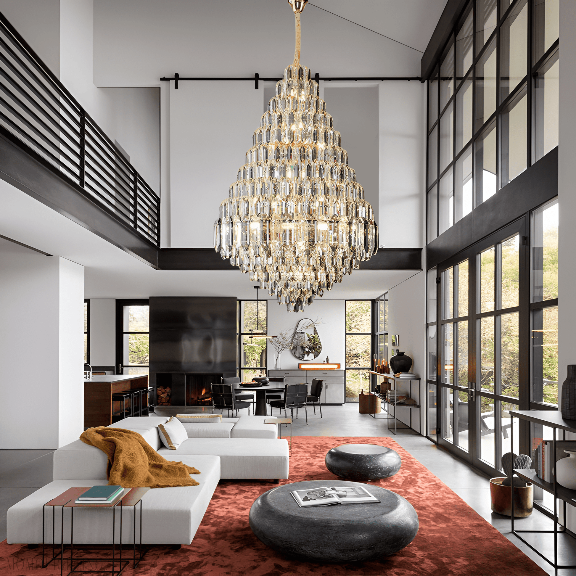 Ariana Somke And Clear Crystal Chandelier-Nobipets