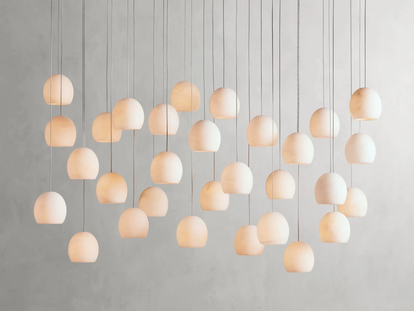 Arica Alabaster Modern Rectangular Chandelier-Nobipets