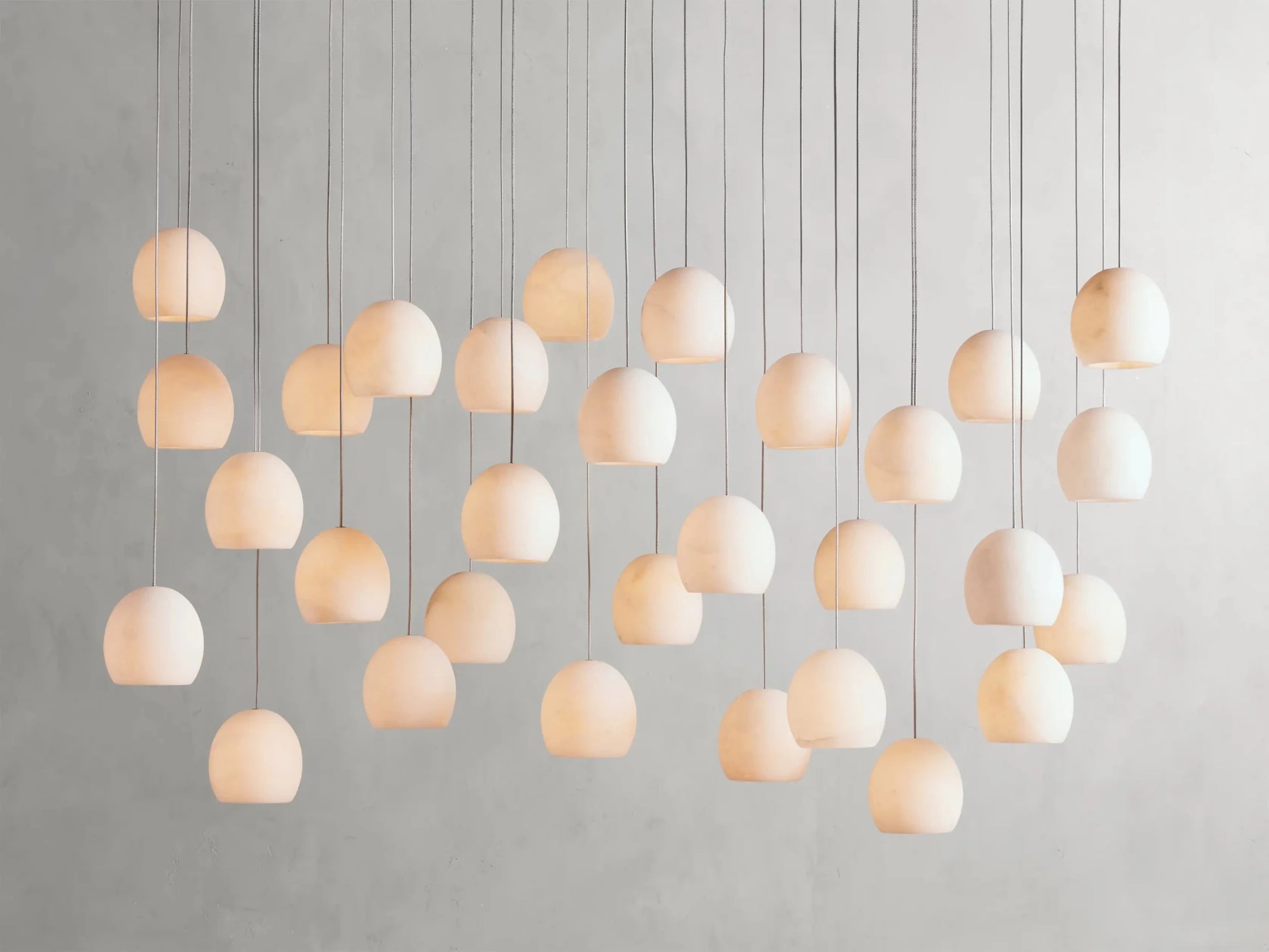 Arica Alabaster Modern Rectangular Chandelier-Nobipets