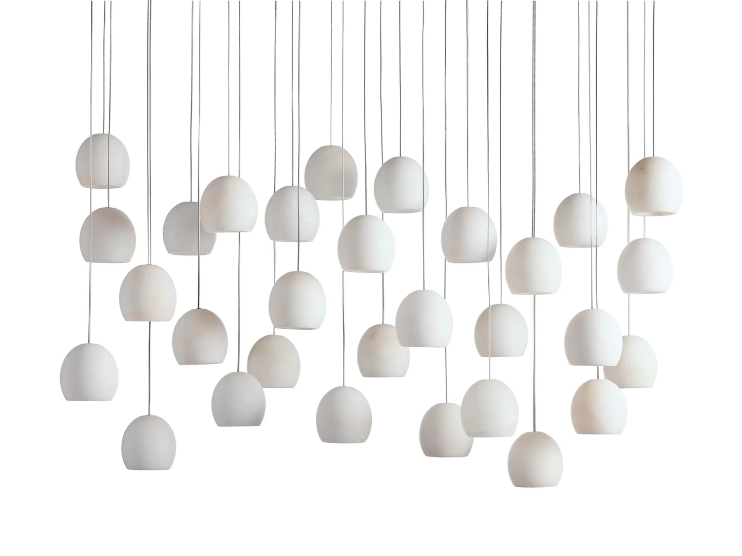 Arica Alabaster Modern Rectangular Chandelier-Nobipets