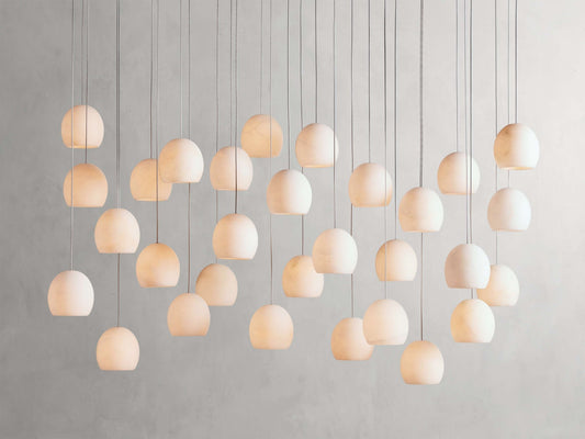 Arica Alabaster Modern Rectangular Chandelier-Nobipets