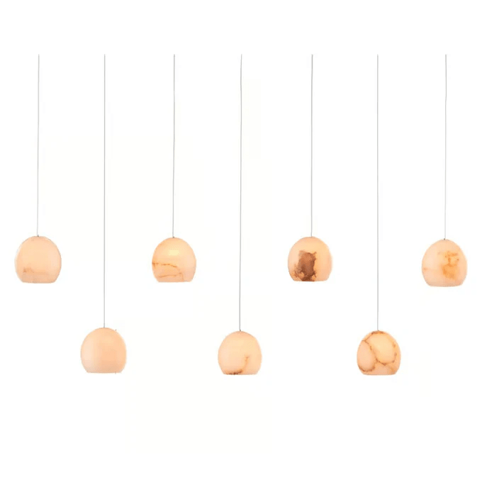 Arica Alabaster Modern Rectangular Chandelier-Nobipets
