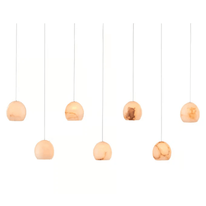 Arica Alabaster Modern Rectangular Chandelier-Nobipets