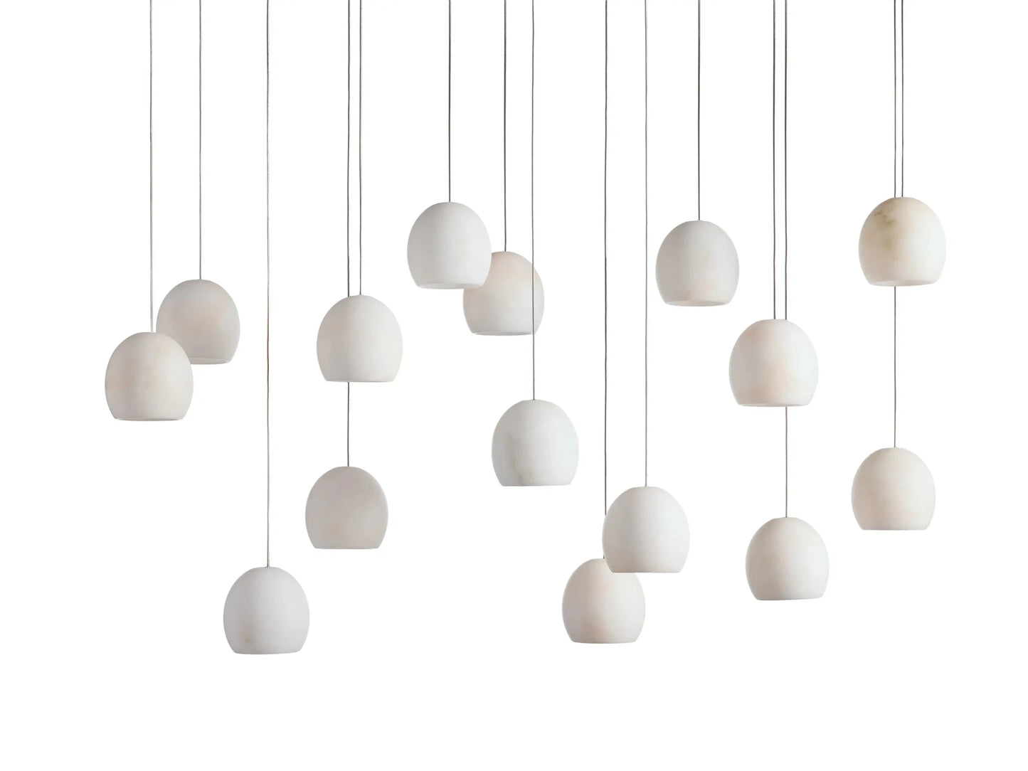 Arica Alabaster Modern Rectangular Chandelier-Nobipets