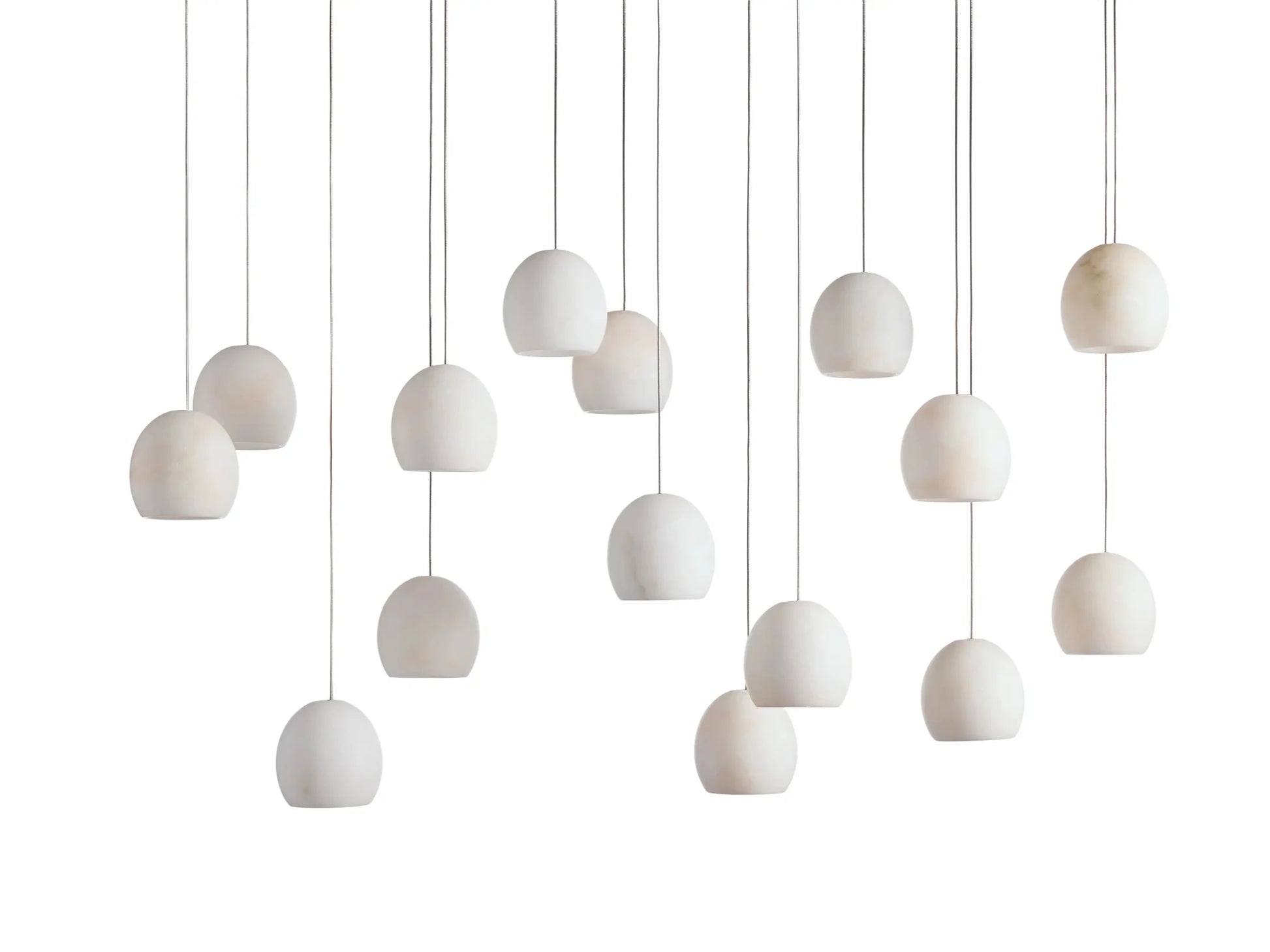 Arica Alabaster Modern Rectangular Chandelier-Nobipets