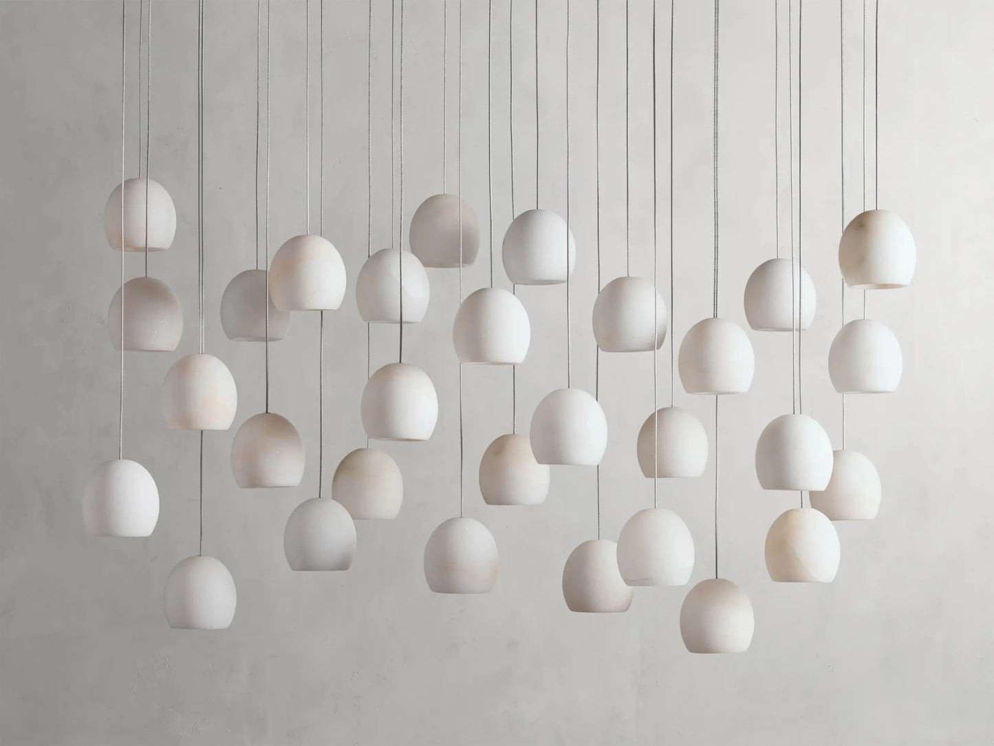 Arica Alabaster Modern Rectangular Chandelier-Nobipets