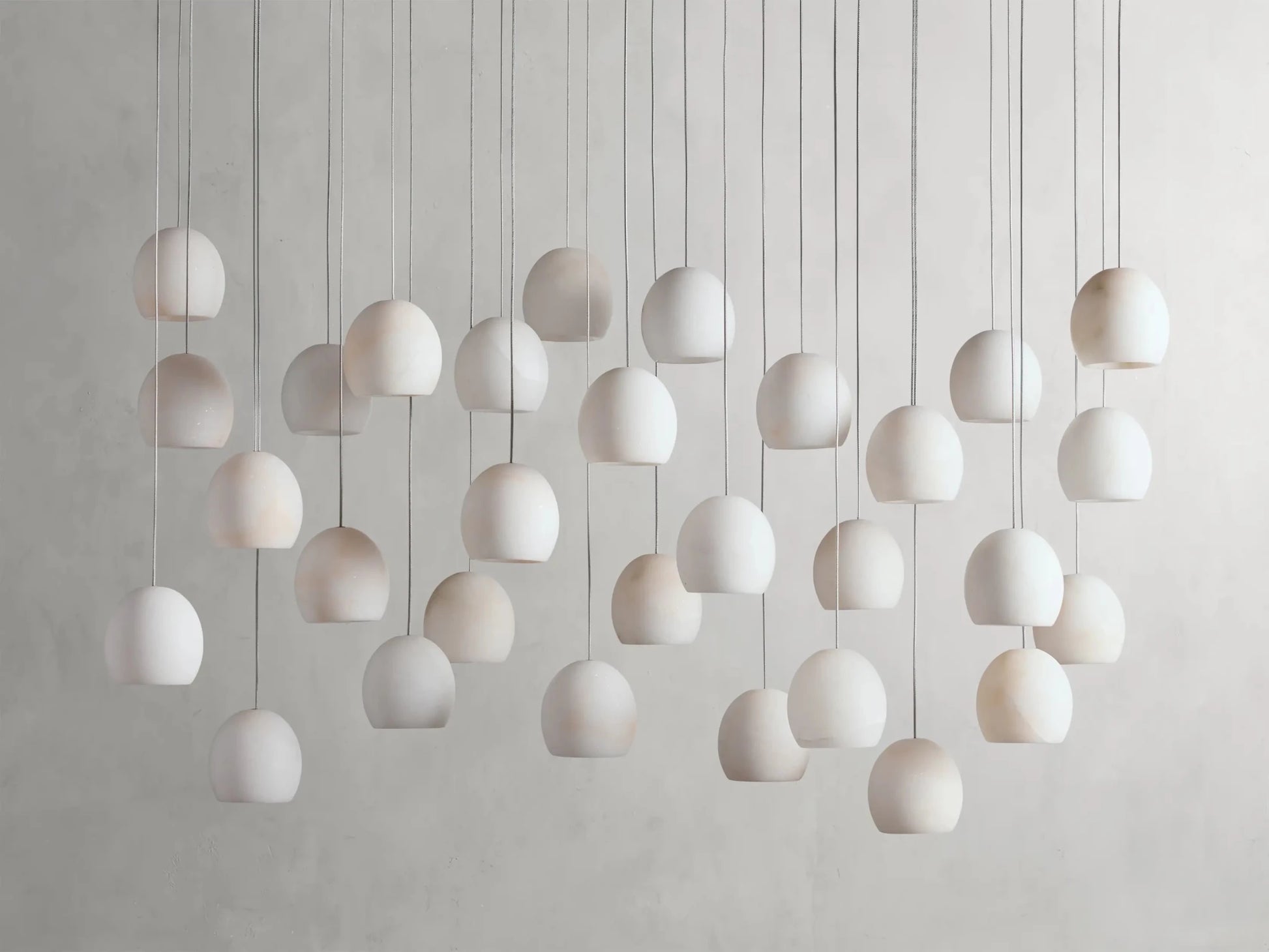Arica Alabaster Modern Rectangular Chandelier-Nobipets