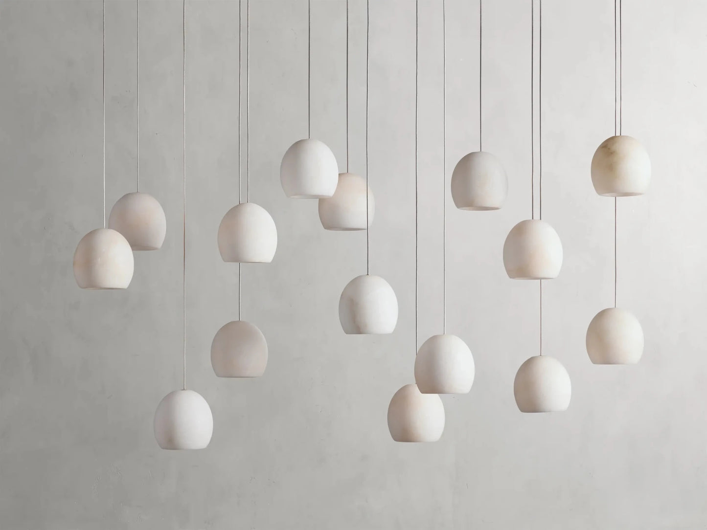 Arica Alabaster Modern Rectangular Chandelier-Nobipets