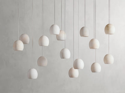 Arica Alabaster Modern Rectangular Chandelier-Nobipets