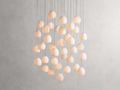 Arica Alabaster Modern Round Chandelier-Nobipets