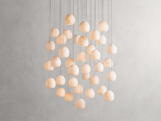 Arica Alabaster Modern Round Chandelier-Nobipets