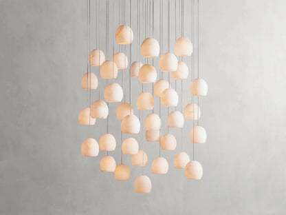 Arica Alabaster Modern Round Chandelier-Nobipets