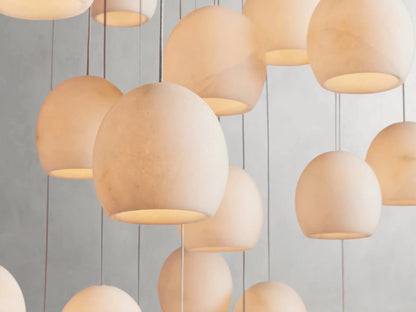 Arica Alabaster Modern Round Chandelier-Nobipets
