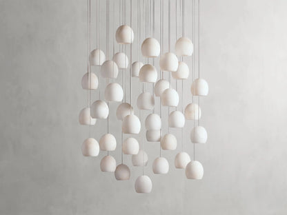Arica Alabaster Modern Round Chandelier-Nobipets