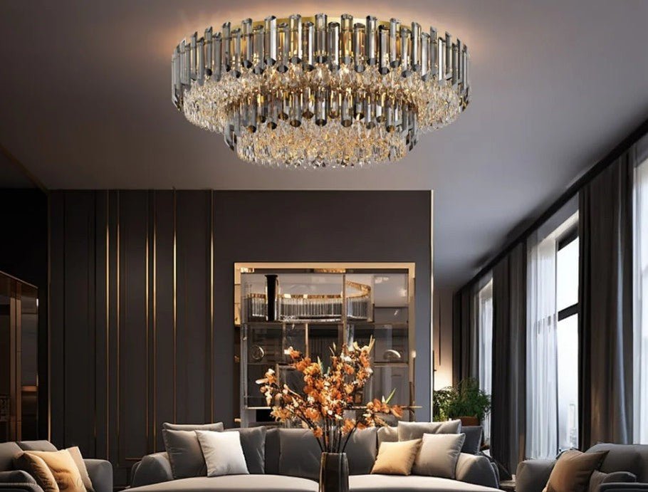 Arina Luxury Round Crystal Chandelier 31"-Nobipets