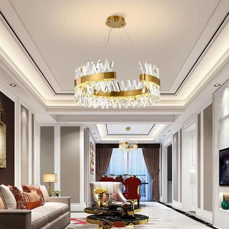 Arsenio Open Round Crystal Chandelier-Nobipets