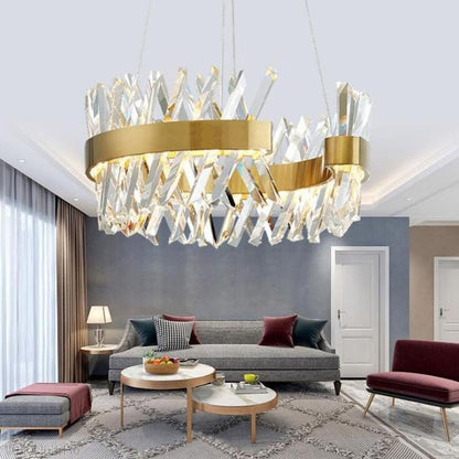 Arsenio Open Round Crystal Chandelier-Nobipets