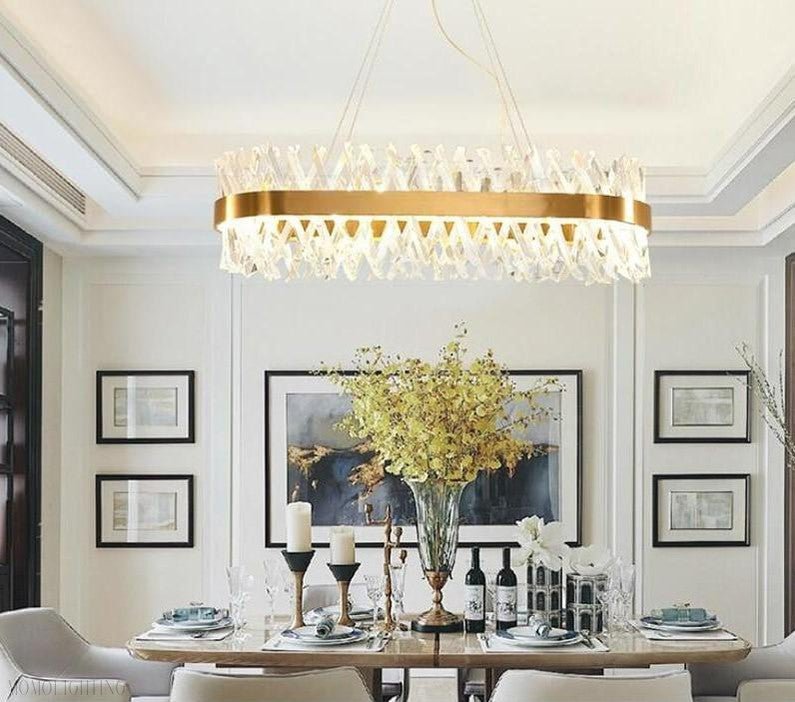Arsenio Oval Crystal Chandelier-Nobipets