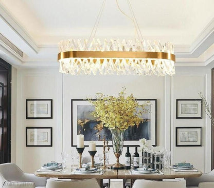 Arsenio Oval Crystal Chandelier-Nobipets