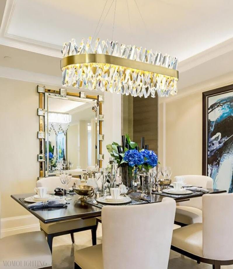 Arsenio Oval Crystal Chandelier-Nobipets