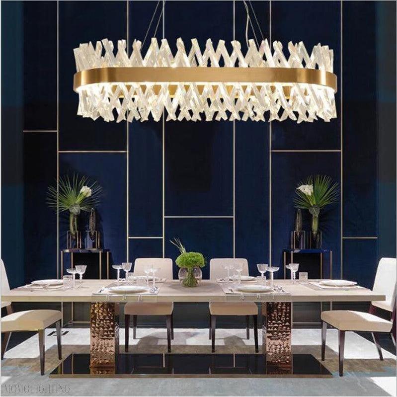 Arsenio Oval Crystal Chandelier-Nobipets