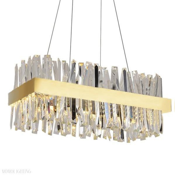 Arsenio Rectangular Crystal Chandelier-Nobipets