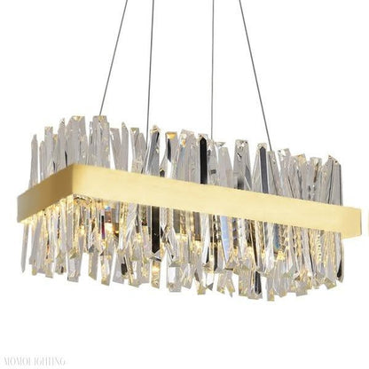 Arsenio Rectangular Crystal Chandelier-Nobipets